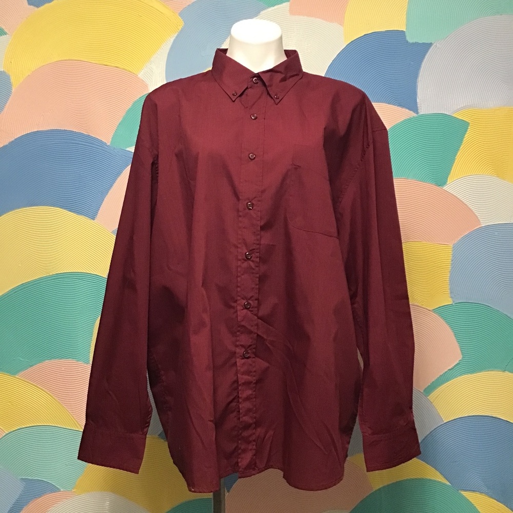 Basic editions maroon long sleeve shirt size XL